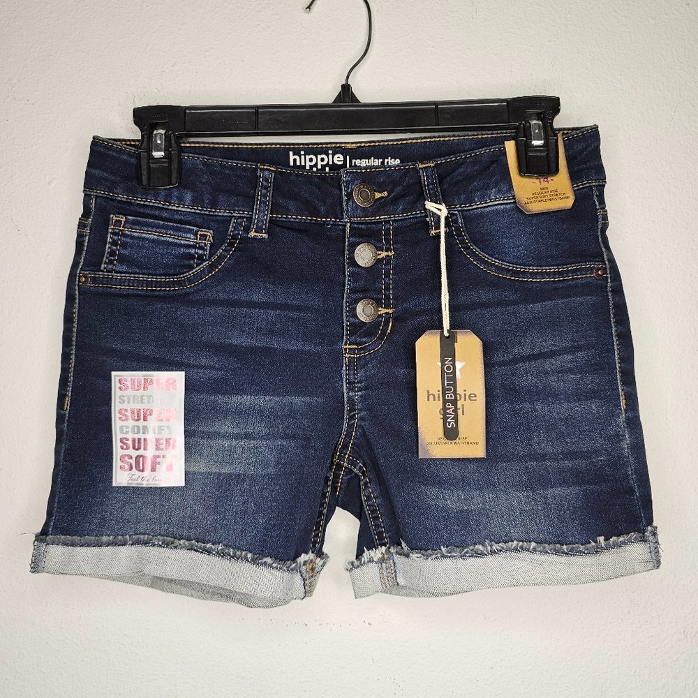 NWT Hippie Girl Kids Denim Shorts Midi Regular Rise (Multiple Sizes)